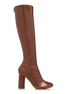 Bottega Veneta - Atomic Patent Leather Knee Boots - Brown - IT 39 - Moda Operandi