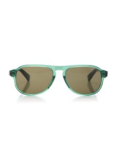 Bottega Veneta - Aviator-Frame Acetate Sunglasses - Green - OS - Moda Operandi