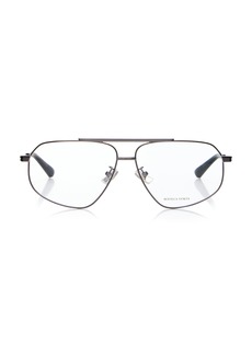 Bottega Veneta - Aviator-Frame Metal Glasses - Black - OS - Moda Operandi