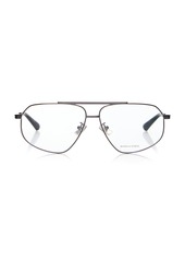 Bottega Veneta - Aviator-Frame Metal Glasses - Black - OS - Moda Operandi