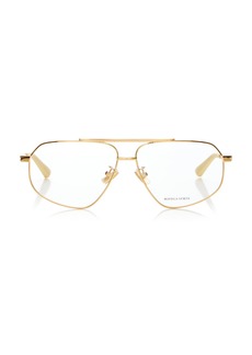 Bottega Veneta - Aviator-Frame Metal Glasses - Gold - OS - Moda Operandi