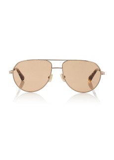 Bottega Veneta - Aviator-Frame Metal Sunglasses - Gold - OS - Moda Operandi