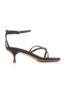 Bottega Veneta - Beaded Leather Sandals - Brown - IT 38 - Moda Operandi