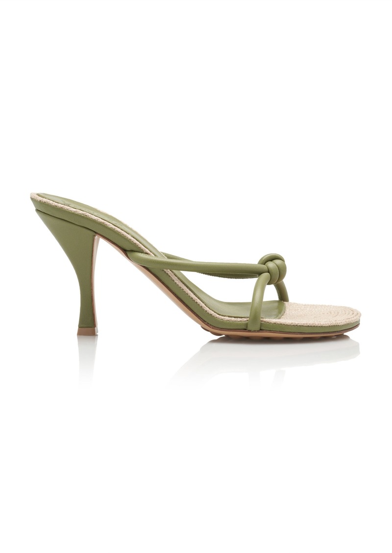 Bottega Veneta - Blink Jute-Trimmed Leather Sandals - Green - IT 39.5 - Moda Operandi