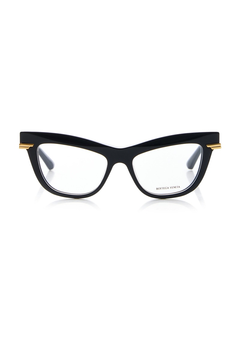 Bottega Veneta - Cat-Eye Acetate Glasses - Black - OS - Moda Operandi