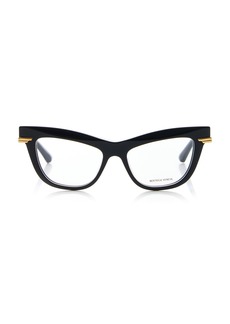 Bottega Veneta - Cat-Eye Acetate Glasses - Black - OS - Moda Operandi