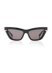 Bottega Veneta - Cat-Eye Acetate Sunglasses - Black - OS - Moda Operandi