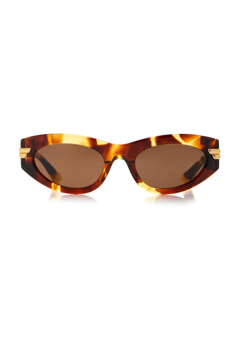 Bottega Veneta - Cat-Eye Acetate Sunglasses - Brown - OS - Moda Operandi