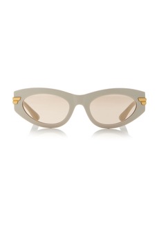 Bottega Veneta - Cat-Eye Acetate Sunglasses - White - OS - Moda Operandi