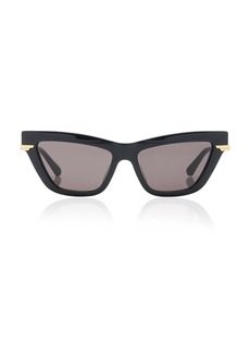Bottega Veneta - Cat-Eye Acetate Sunglasses - Black - OS - Moda Operandi