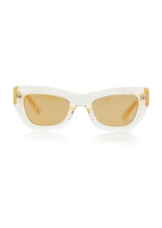 Bottega Veneta - Cat-Eye Acetate Sunglasses - Yellow - OS - Moda Operandi