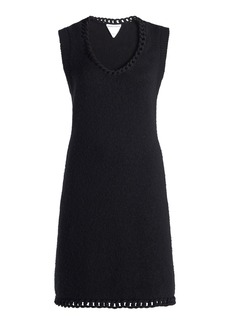 Bottega Veneta - Chain-Detailed Wool Knit Mini Dress - Black - L - Moda Operandi