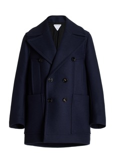 Bottega Veneta - Cocoon Double-Breasted Wool-Felt Peacoat - Navy - IT 38 - Moda Operandi