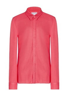 Bottega Veneta - Collared Jersey Sable Shirt - Pink - IT 38 - Moda Operandi
