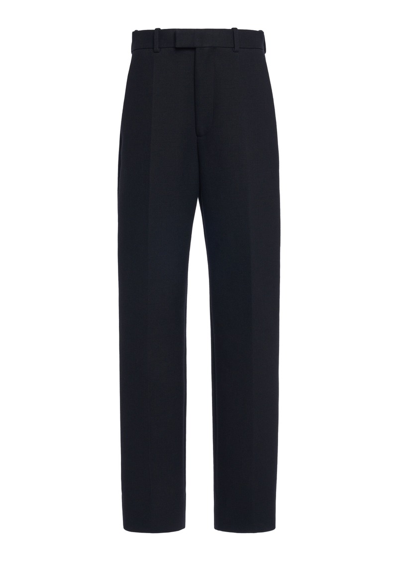 Bottega Veneta - Cotton-Blend Melange Straight-Leg Pants - Black - IT 38 - Moda Operandi