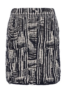 Bottega Veneta - Cotton Intrecciato-Knit Mini Skirt - Black/white - S - Moda Operandi