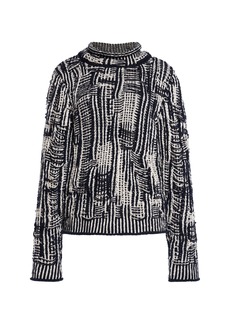 Bottega Veneta - Cotton Intrecciato-Knit Sweater - Black/white - M - Moda Operandi