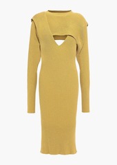 Bottega Veneta - Cutout ribbed-knit dress - Yellow - M