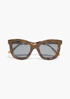 Bottega Veneta - D-frame quilted tortoiseshell acetate sunglasses - Brown - OneSize