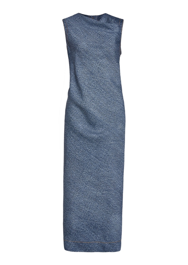 Bottega Veneta - Denim-Print Midi Dress - Navy - IT 38 - Moda Operandi