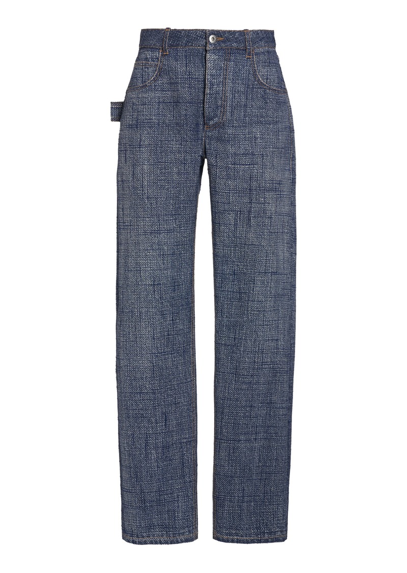 Bottega Veneta - Denim-Print Straight-Leg Trousers - Blue - IT 36 - Moda Operandi