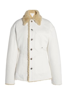 Bottega Veneta - Denim Shearling Jacket - White - IT 40 - Moda Operandi