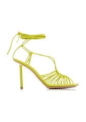 Bottega Veneta - Dot Lace-Up Leather Sandals - Green - IT 37 - Moda Operandi