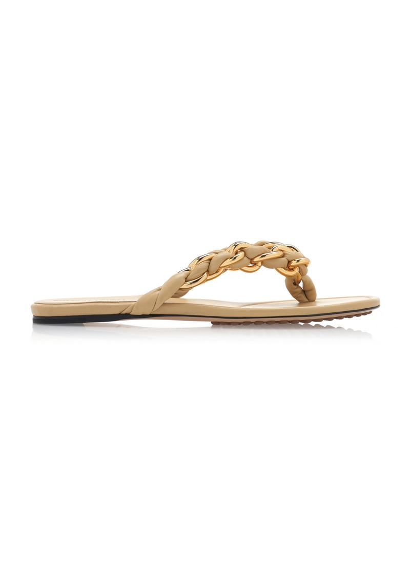 Bottega Veneta - Dot Lagoon Chain Flat Sandals - Neutral - IT 37.5 - Moda Operandi