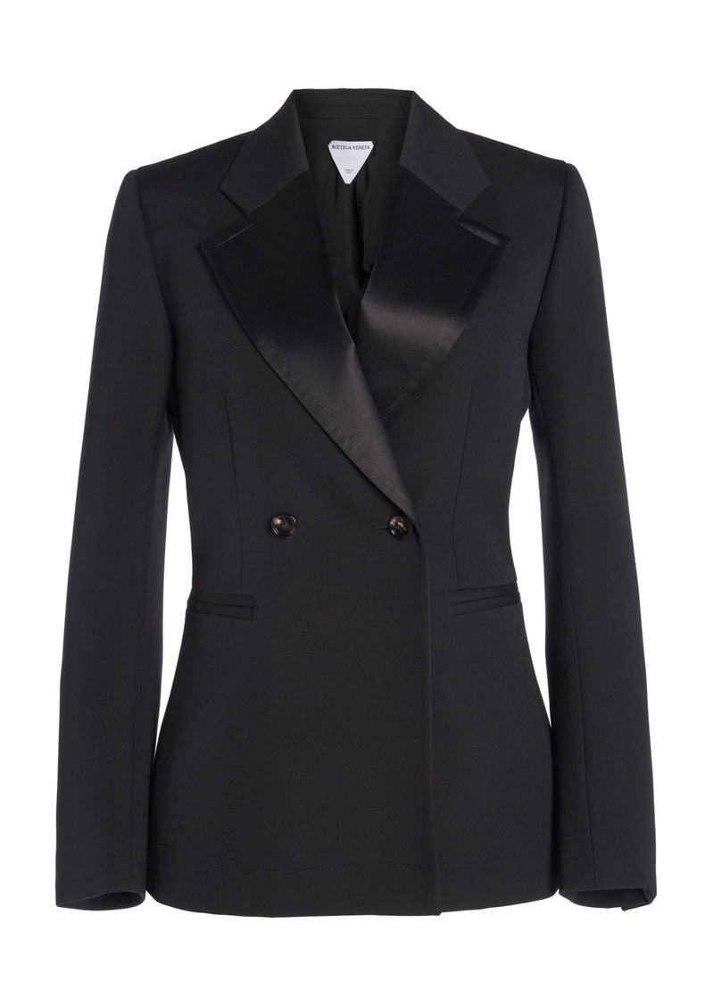 Bottega Veneta - Double-Breasted Wool Cocoon Blazer - Black - IT 46 - Moda Operandi