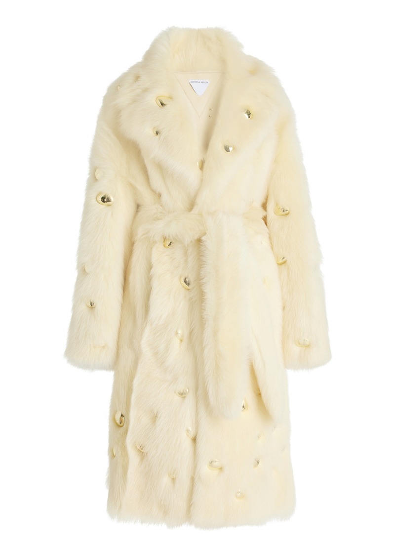 Bottega Veneta - Embellished Shearling Coat - Neutral - IT 40 - Moda Operandi