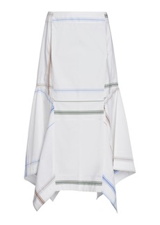 Bottega Veneta - Exclusive Checked Cotton Midi Skirt - White - IT 42 - Moda Operandi