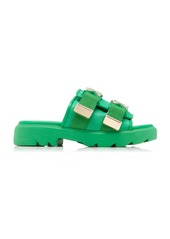 Bottega Veneta - Flash Buckled Leather and Rubber Sandals - Green - IT 41 - Moda Operandi