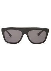 Bottega Veneta Eyewear - Flat-top Acetate Sunglasses - Womens - Black Grey