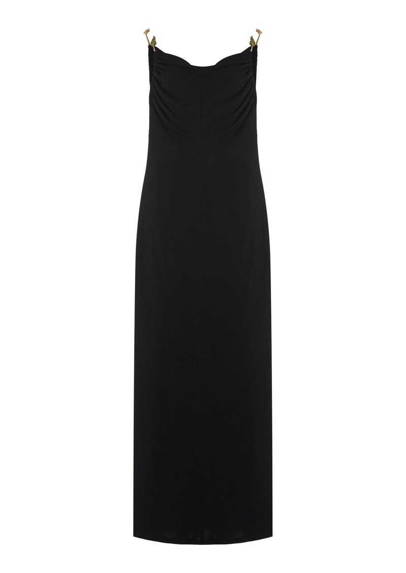 Bottega Veneta - Flower-Detailed Crepe-Jersey Dress - Black - IT 38 - Moda Operandi