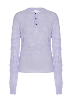 Bottega Veneta - Flower-Knit Cotton-Blend Sweater - Purple - S - Moda Operandi