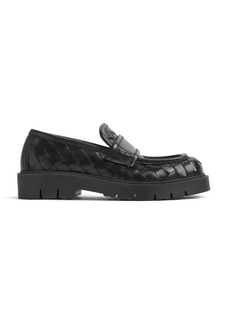 Bottega Veneta - Haddock Intrecciato Leather Loafers  - Black - IT 39 - Moda Operandi