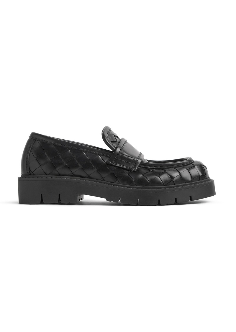 Bottega Veneta - Haddock Intrecciato Leather Loafers  - Black - IT 40 - Moda Operandi