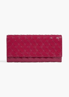 Bottega Veneta - Intrecciato glossed-leather wallet - Red - OneSize