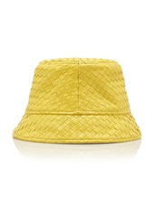 Bottega Veneta - Intrecciato Leather Bucket Hat - Blue - S - Moda Operandi