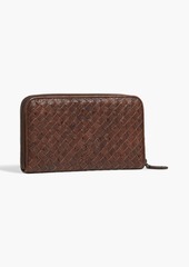 Bottega Veneta - Intrecciato textured- leather continental wallet - Brown - OneSize