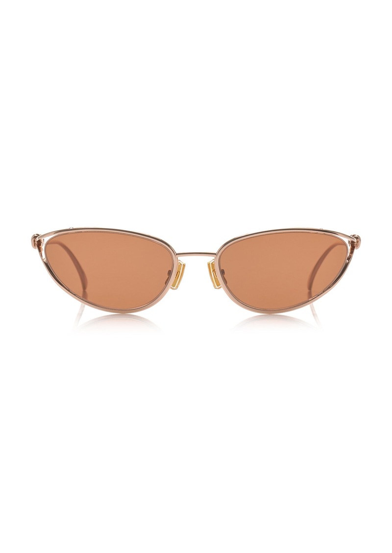 Bottega Veneta - Knot Cat-Eye Metal Sunglasses - Gold - OS - Moda Operandi