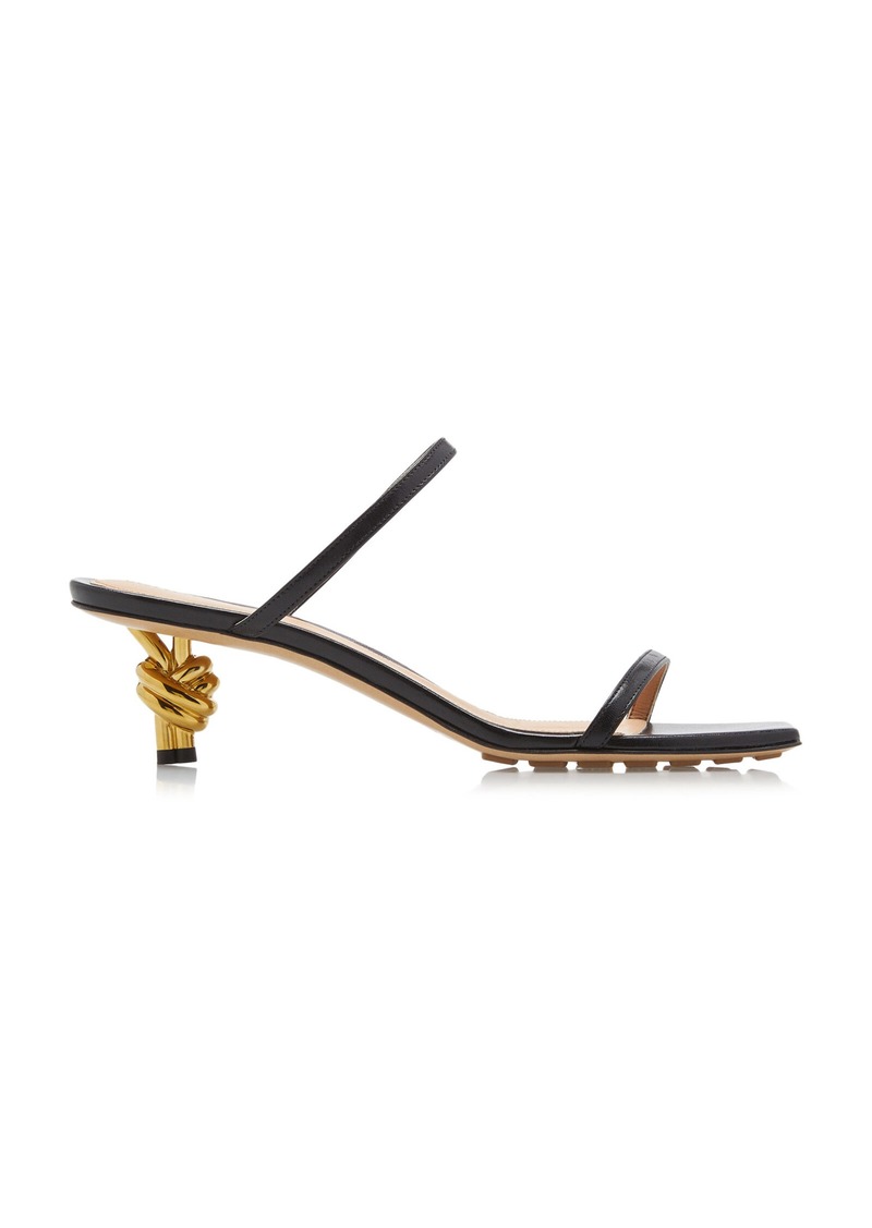 Bottega Veneta - Knot Leather Sandals - Black - IT 36.5 - Moda Operandi