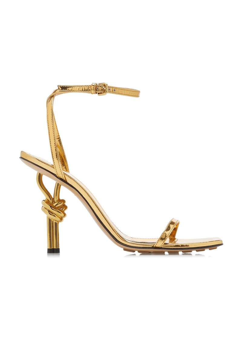 Bottega Veneta - Knot Metallic-Leather Sandals - Gold - IT 38 - Moda Operandi