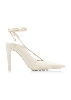 Bottega Veneta - Lace-Up Leather Pumps - White - IT 36 - Moda Operandi