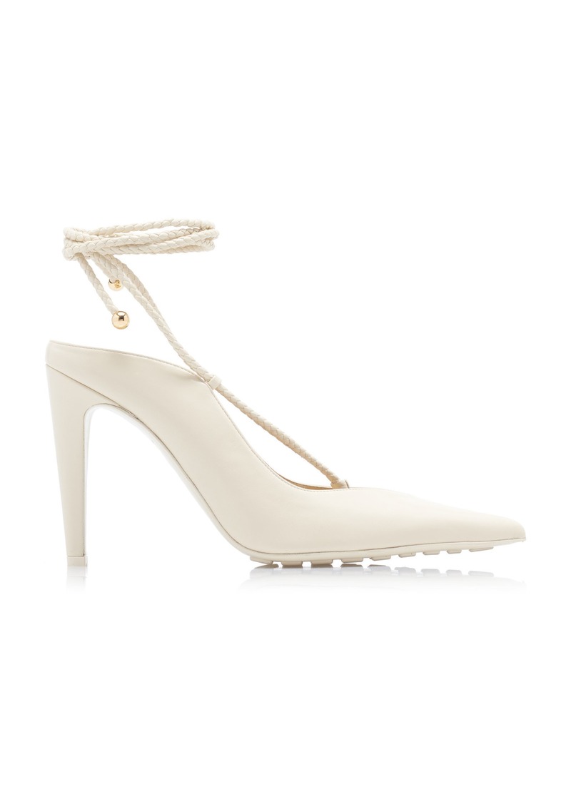 Bottega Veneta - Lace-Up Leather Pumps - White - IT 38 - Moda Operandi