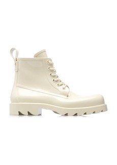 Bottega Veneta - Lace-Up Rubber Ankle Boots - White - IT 38 - Moda Operandi