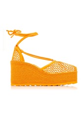 Bottega Veneta - Lace-Up Wedge Espadrilles - Green - IT 40 - Moda Operandi