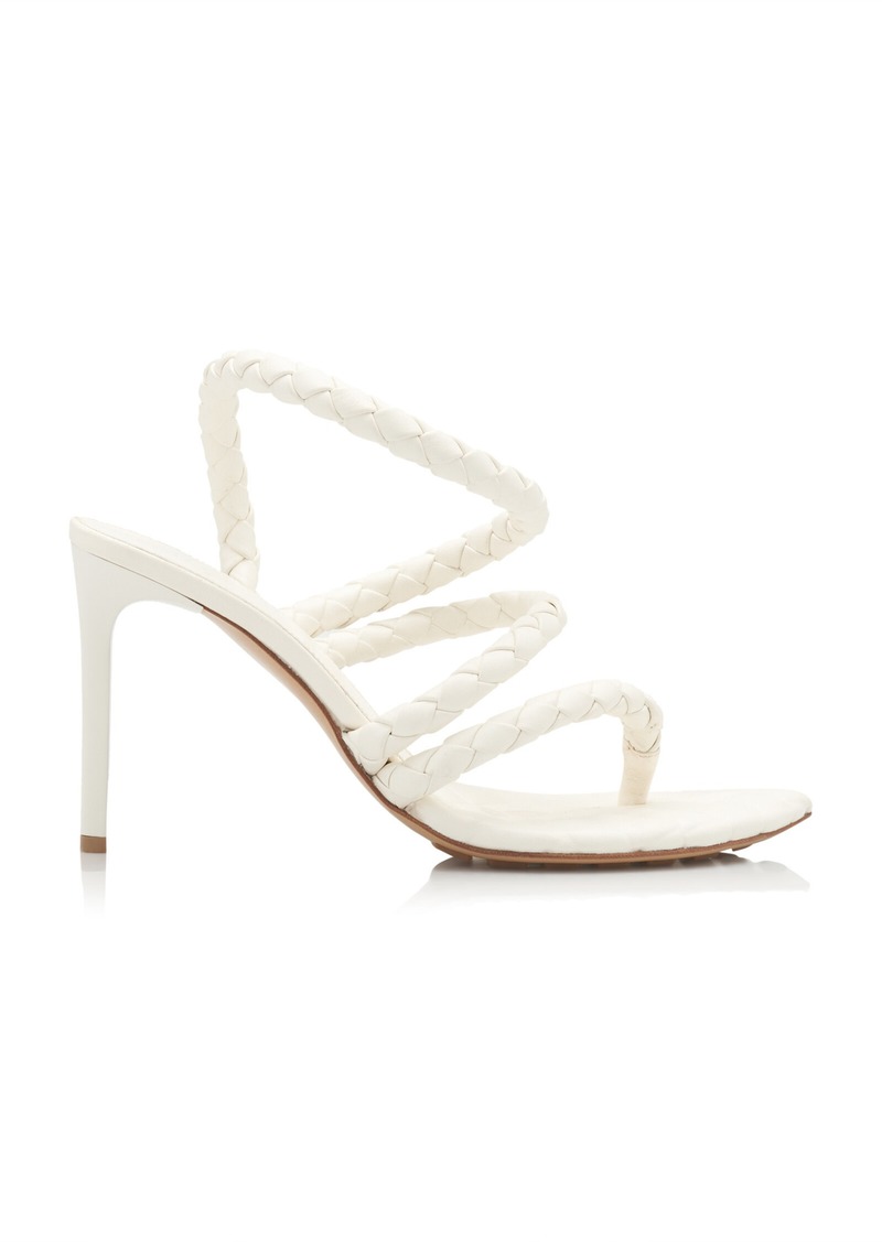 Bottega Veneta - Leaf Braided Leather Sandals - White - IT 36 - Moda Operandi