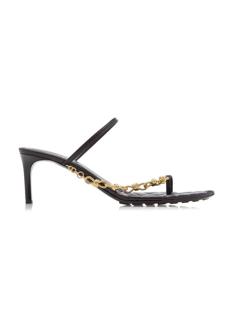 Bottega Veneta - Leaf Leather Sandals - Black - IT 40 - Moda Operandi