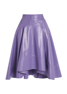 Bottega Veneta - Leather Midi Skirt - Purple - IT 44 - Moda Operandi